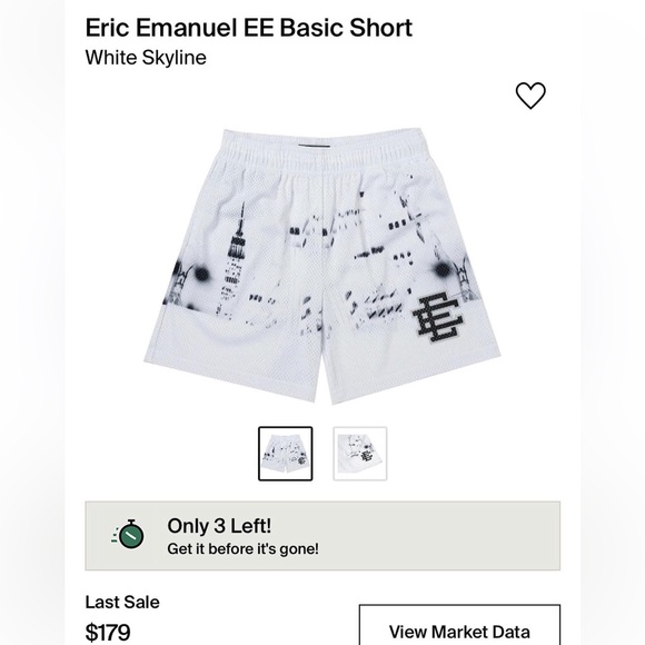 Size XL -Eric Emanuel EE Basic Short White Skyline. First come first serve . DM - Picture 3 of 3